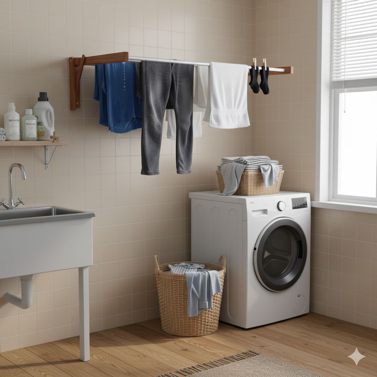 GENERICO - Tendedero de Ropa Plegable 100 x 65 cms