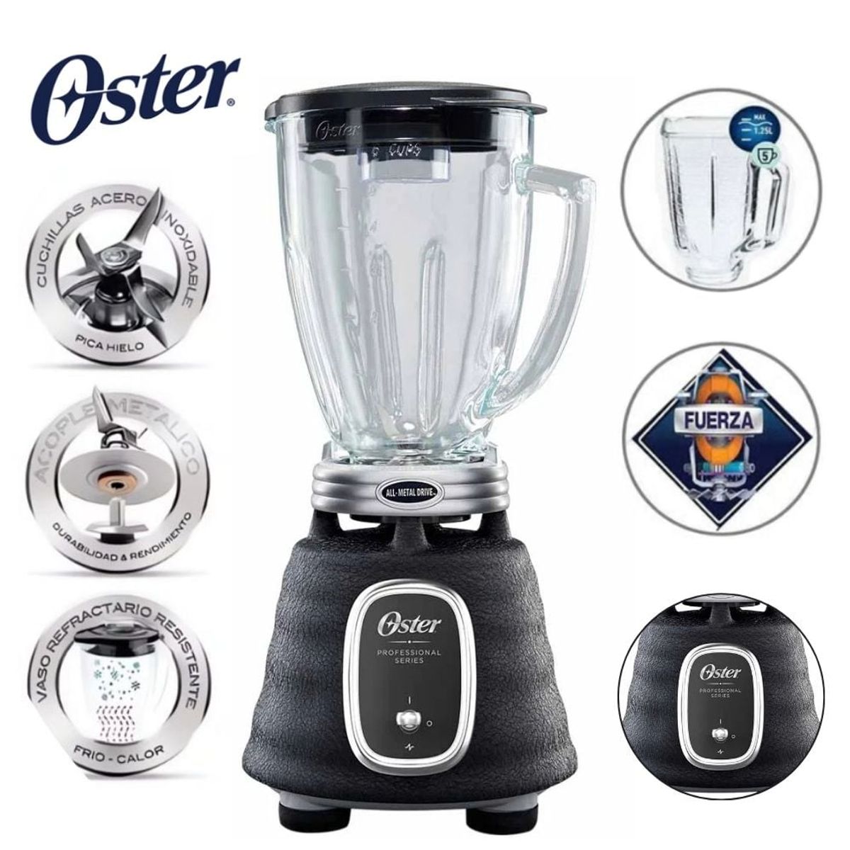 OSTER - Licuadora Oster Clásica Profesional con Palanca - NEGRO