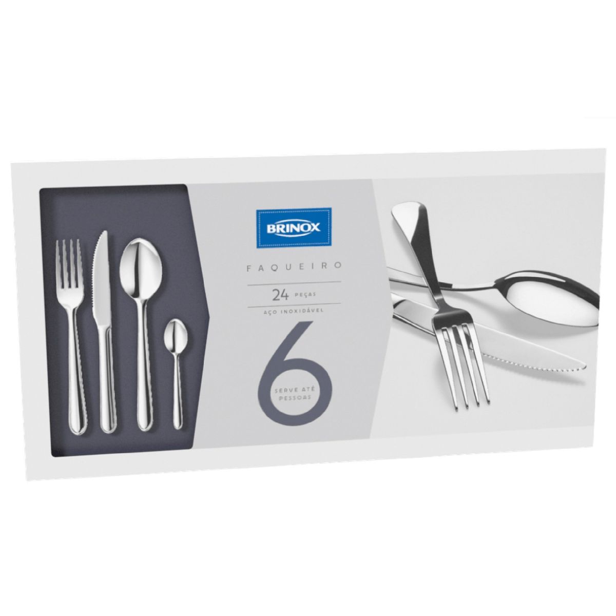 BRINOX - Juego De Cubiertos Acero Inoxidable 24 Piezas Brinox Bellagio