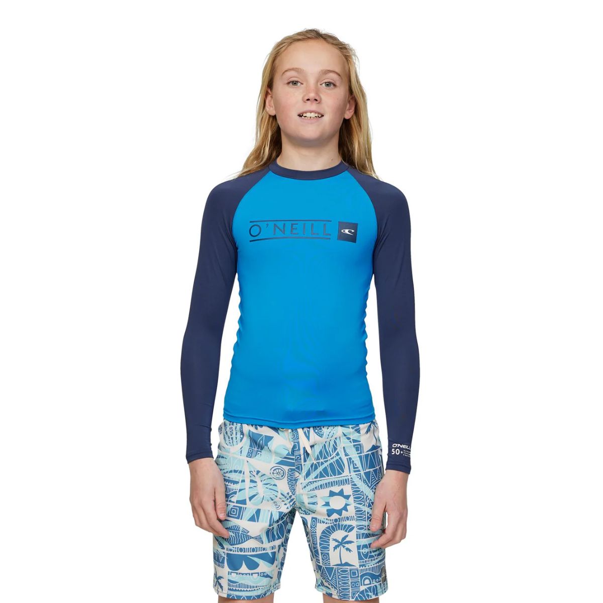O'NEILL - LYCRA NIÑO ONEILL BOYS REACTOR BLOCK UV LS RASH VEST ROYA NAVY