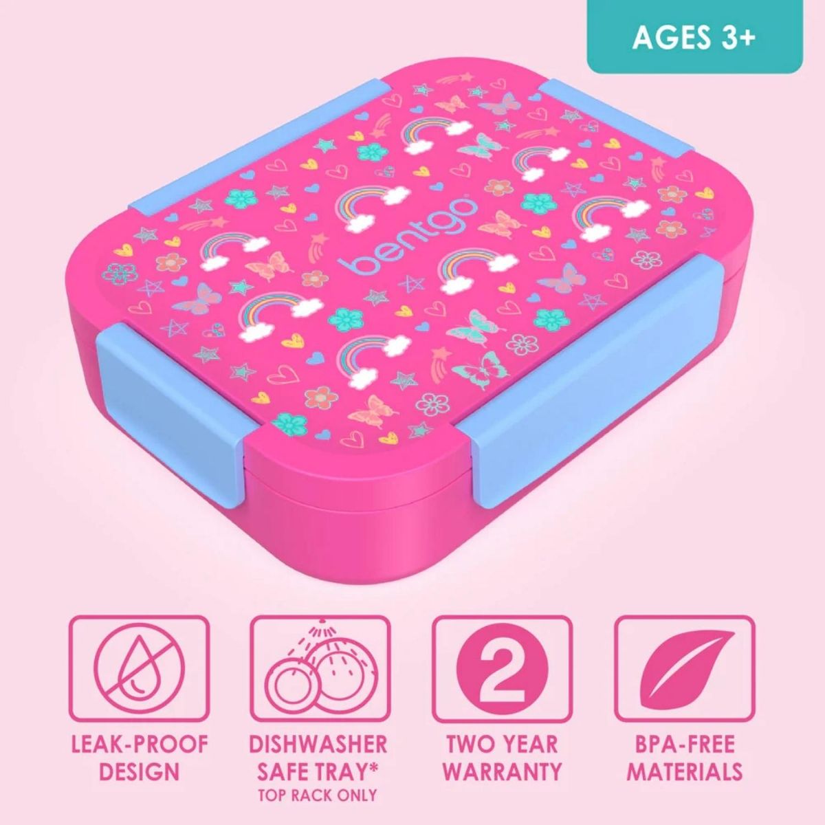BENTGO - Lonchera Bentgo Kids Snap & Go - Arcoiris y Mariposas