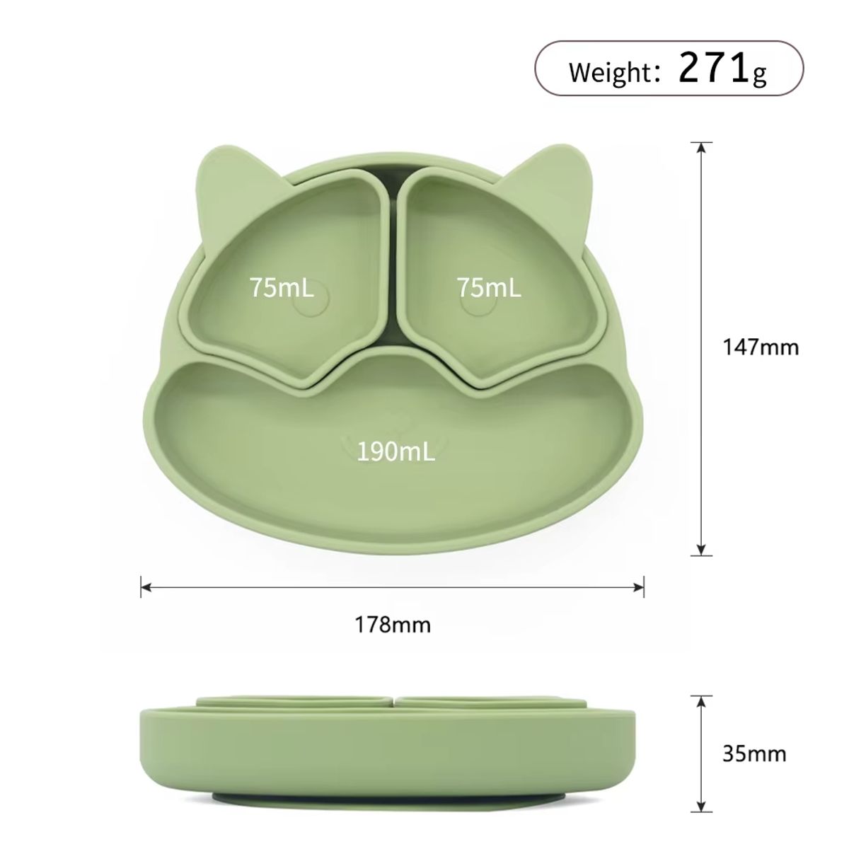 GENERICO - SET DE VAJILLA PARA BEBE COLOR VINO