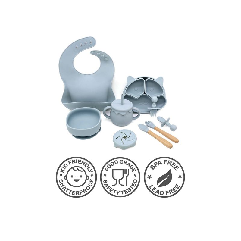 GENERICO - SET DE VAJILLA PARA BEBE COLOR DUSTY BLUE