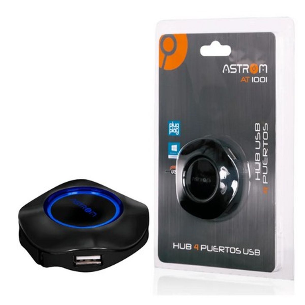 ASTROM - Hub 4 Puertos USB 2.0 AT-1001 - ASTROM