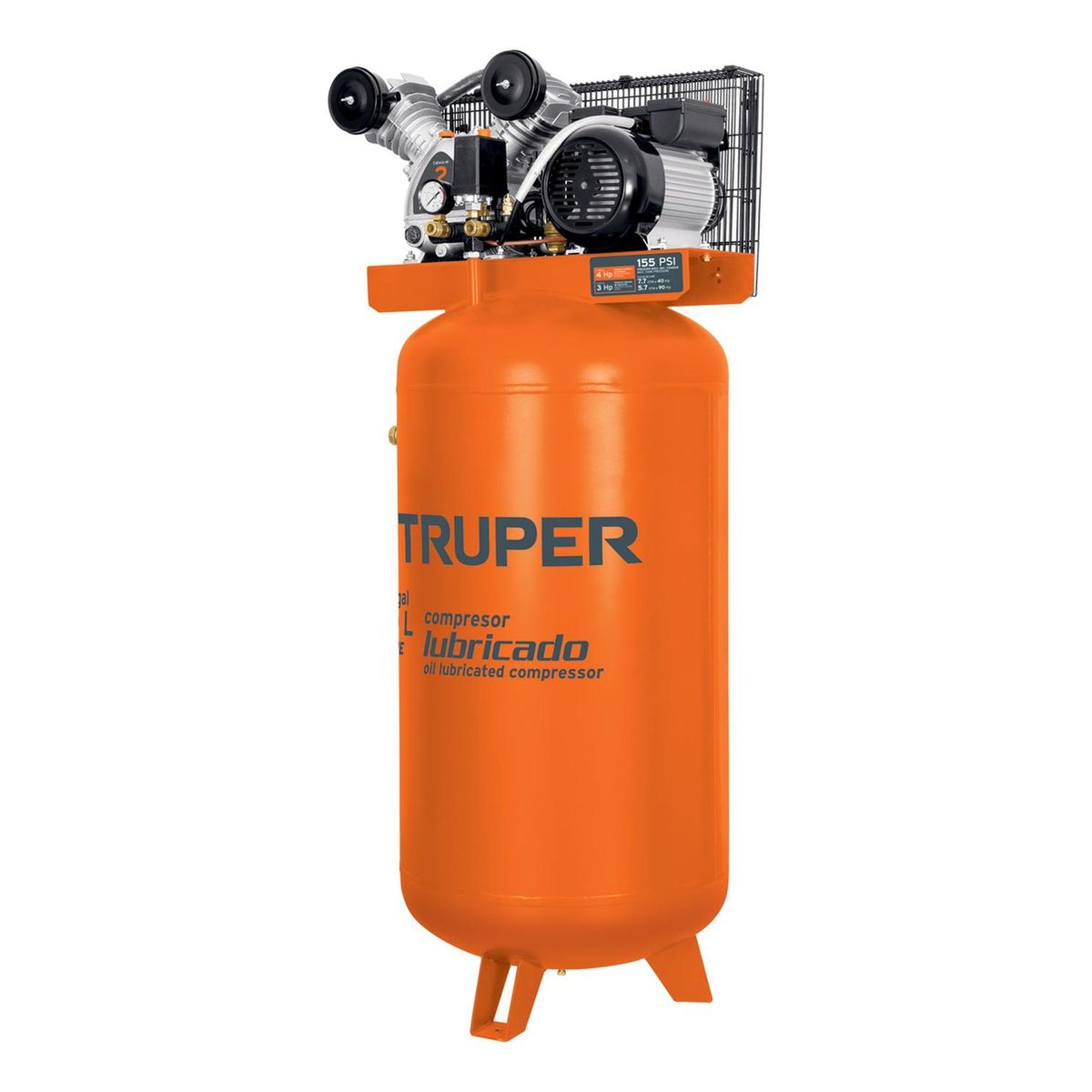 TRUPER - Compresora lubricada de banda vertical 180 L Truper