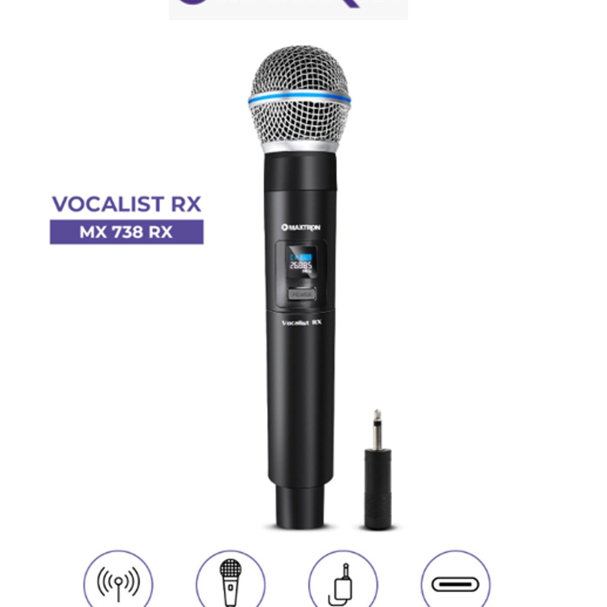 MAXTRON - Microfono Inalambrico VOCALIST RX MX738RX Wifi Recargable Maxtron