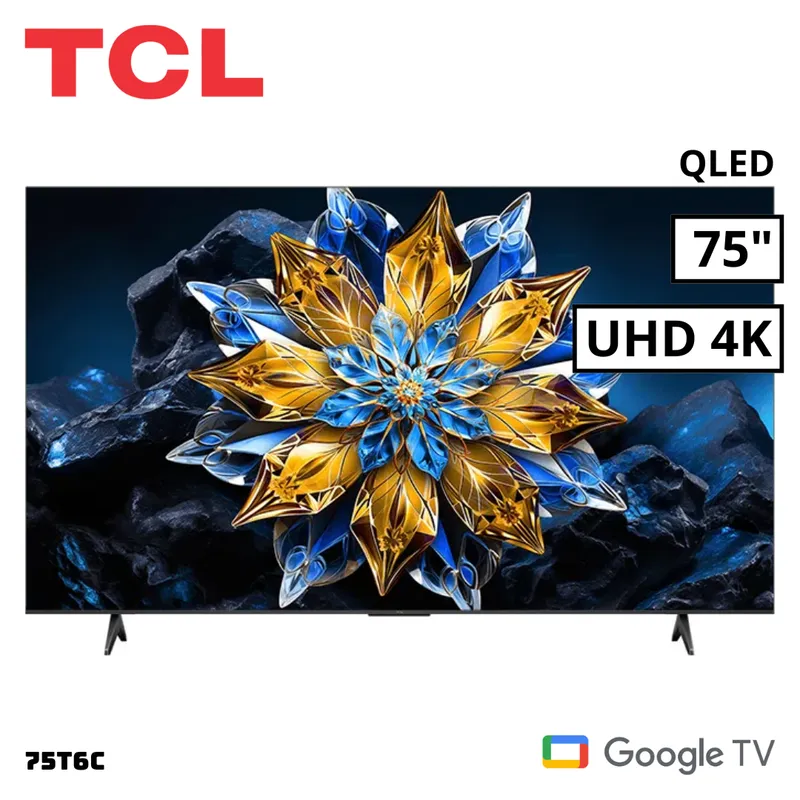 TCL - TELEVISOR TCL 75 QLED SMART TV GOOGLE TV 4K UHD - 75T6C