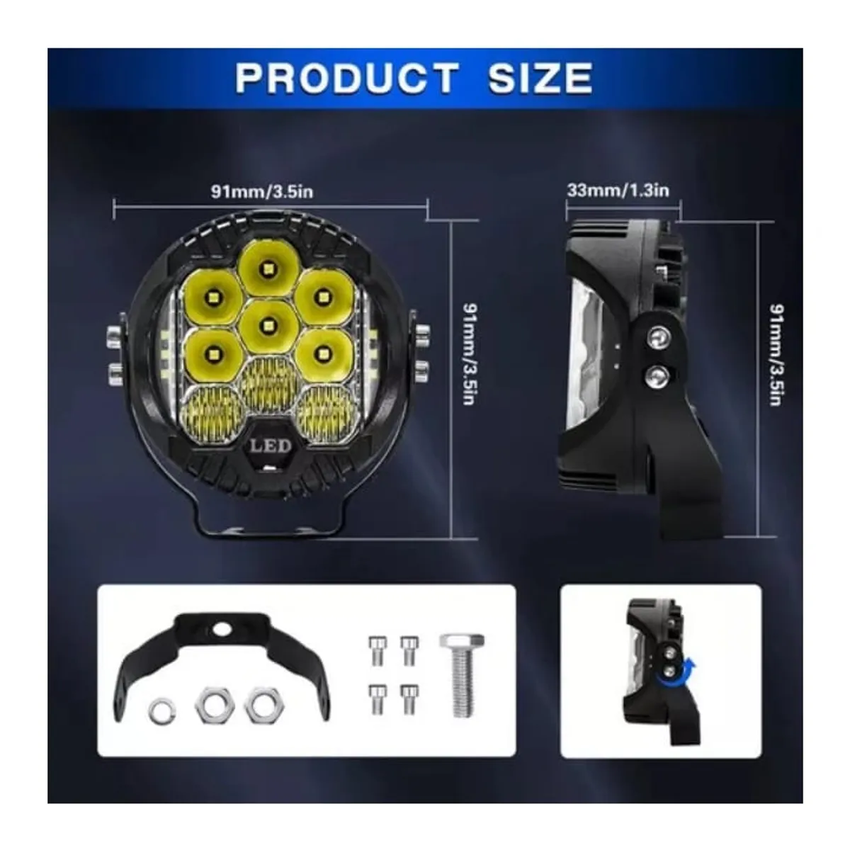 GENERICO - Par faro NeblineroLED Luz Trabajo blanco con DLR ambar 3pulg