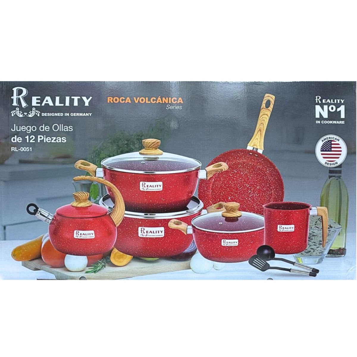 REALITY - Juego de Ollas Roca Volcánica 12Pza