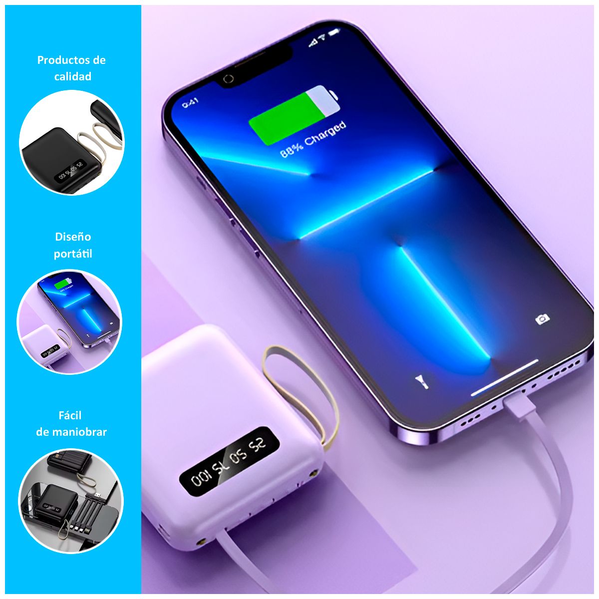 GENERICO - Cargador portátil color Negro