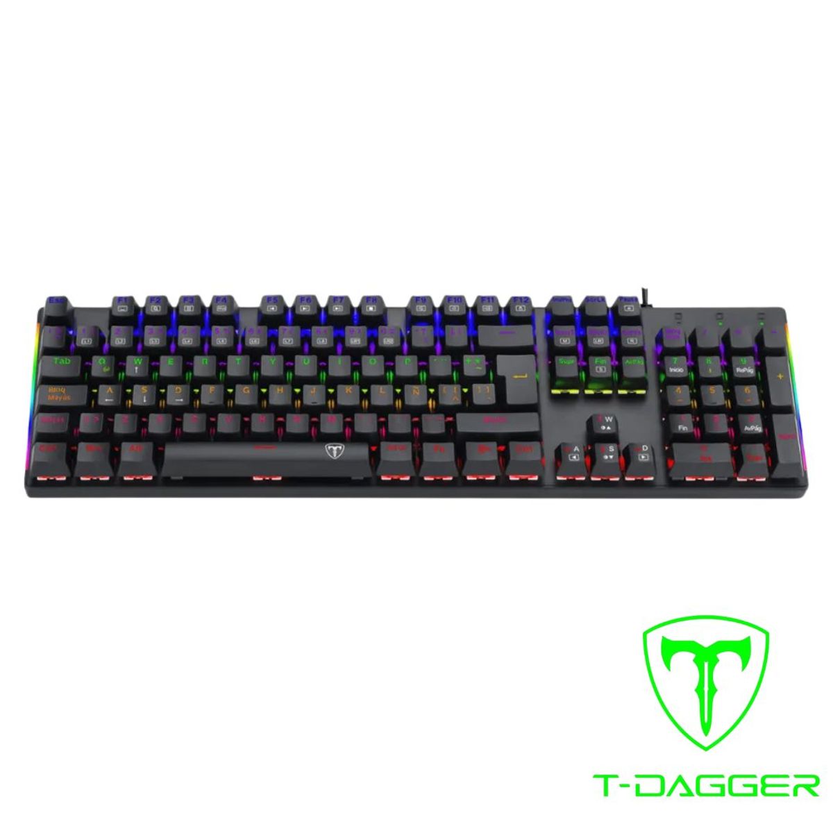 T-DAGGER - T-TGK310-RD-SP NAXOS wired keyboard Rainbowred switch Spanish LA