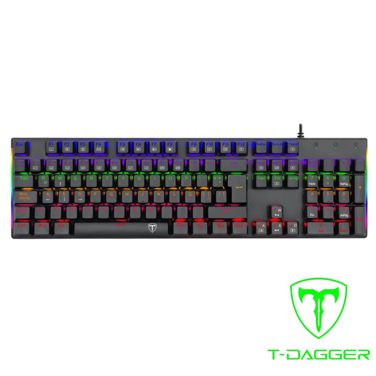 T-DAGGER - T-TGK310-RD-SP NAXOS wired keyboard Rainbowred switch Spanish LA