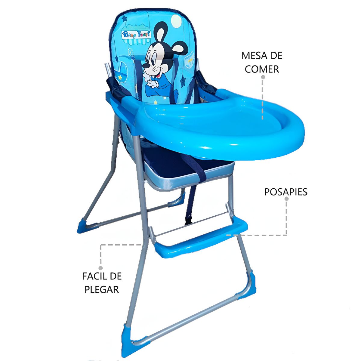 GENERICO - Silla de Comer Fija Importada para Bebe Azul