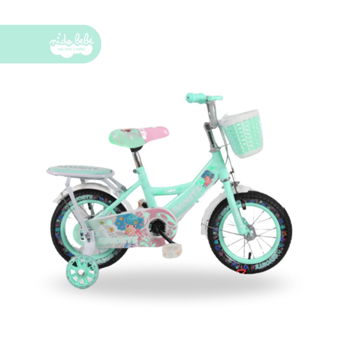 GENERICO - Bicicleta infantil con aro 12 para niña color verde