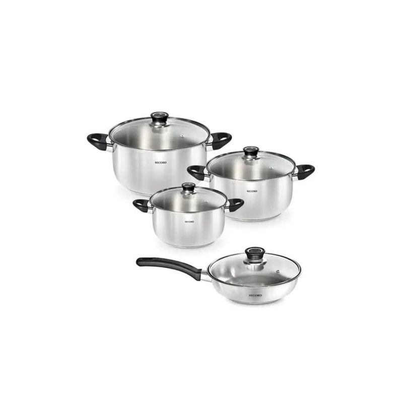 RECORD - Juego de Ollas Record Inoxset Deluxe 0880010133 8 piezas