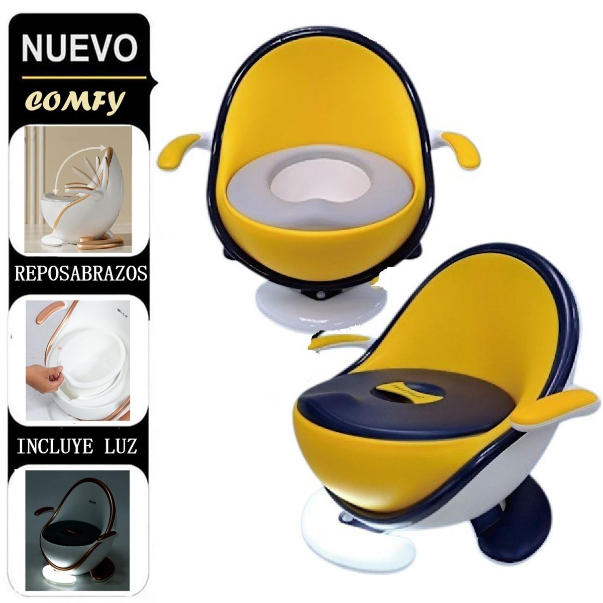 EBABY - Bacín entrenador con luz «COMFY» Azul