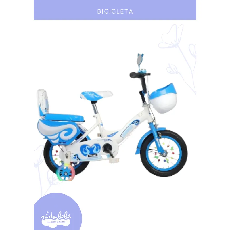 BABY - Bicicleta infaltil aro 12 para niña celeste  chenk
