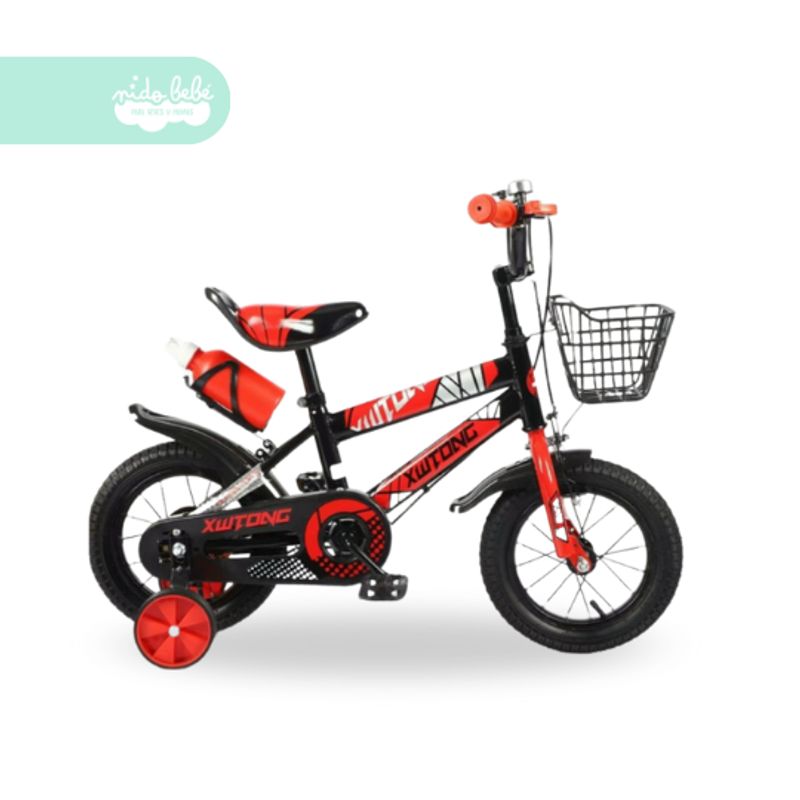 GENERICO - Bicicleta infaltil aro 12 para niño xwtong color rojo