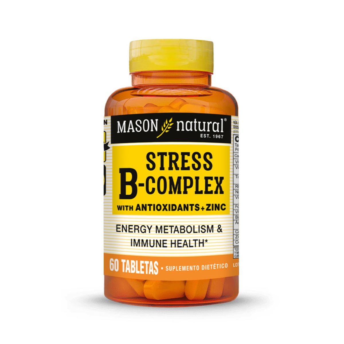 MASON NATURAL - Stress Fórmula B Complex con Antioxidantes+Zinc - Mason Natural-60 tab