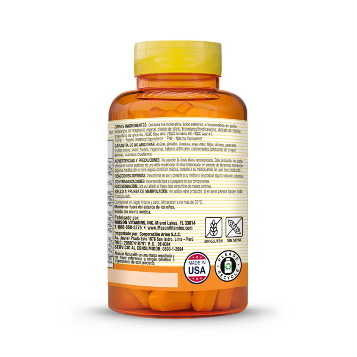 MASON NATURAL - Stress Fórmula B Complex con Antioxidantes+Zinc - Mason Natural-60 tab