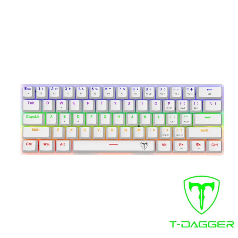 T-DAGGER - Teclado T-Dagger ARENA Rainbow Spanish T-TGK321W-BR WHITE