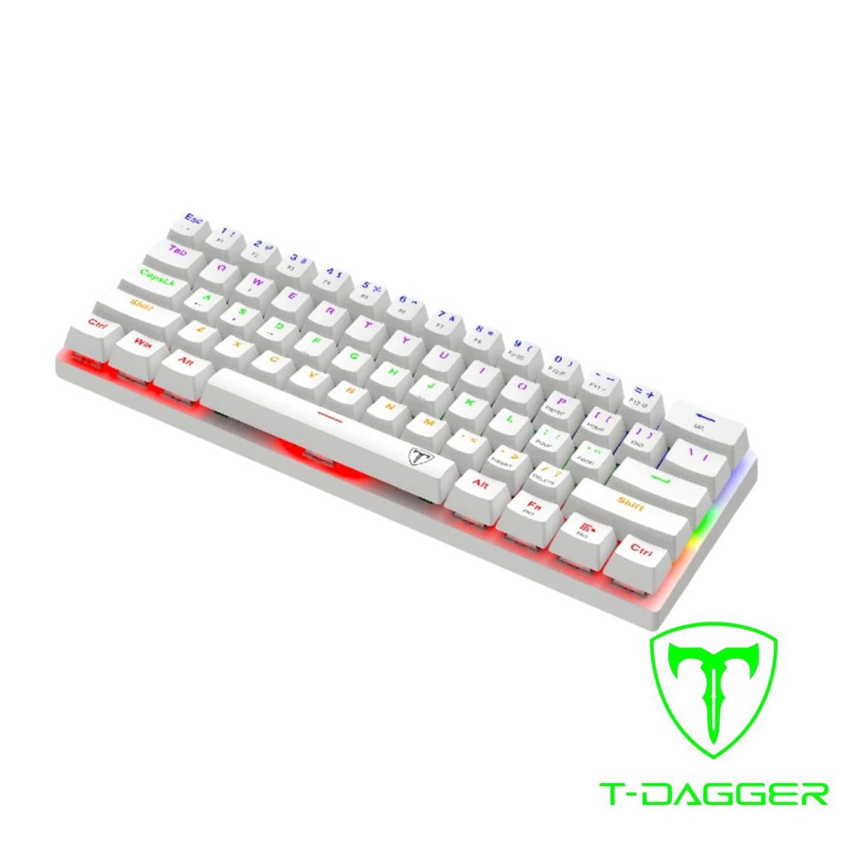 T-DAGGER - Teclado T-Dagger ARENA Rainbow Spanish T-TGK321W-BR WHITE