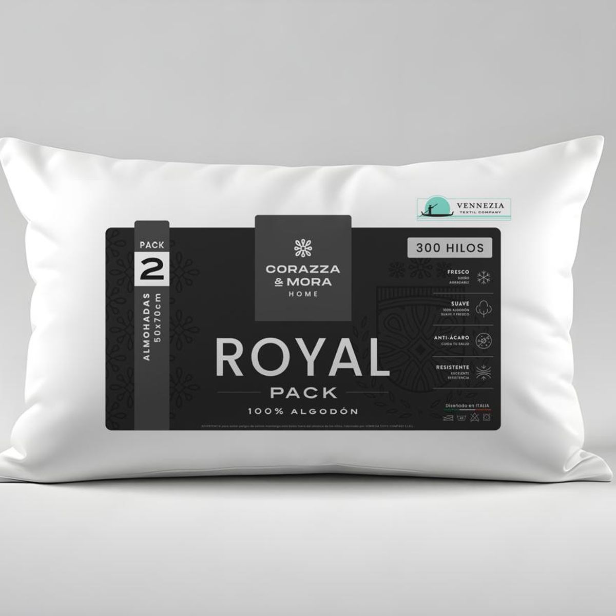 VENECIA - ALMOHADA ROYAL 50X70  BLANCO 2PLAZAS- QUEEN