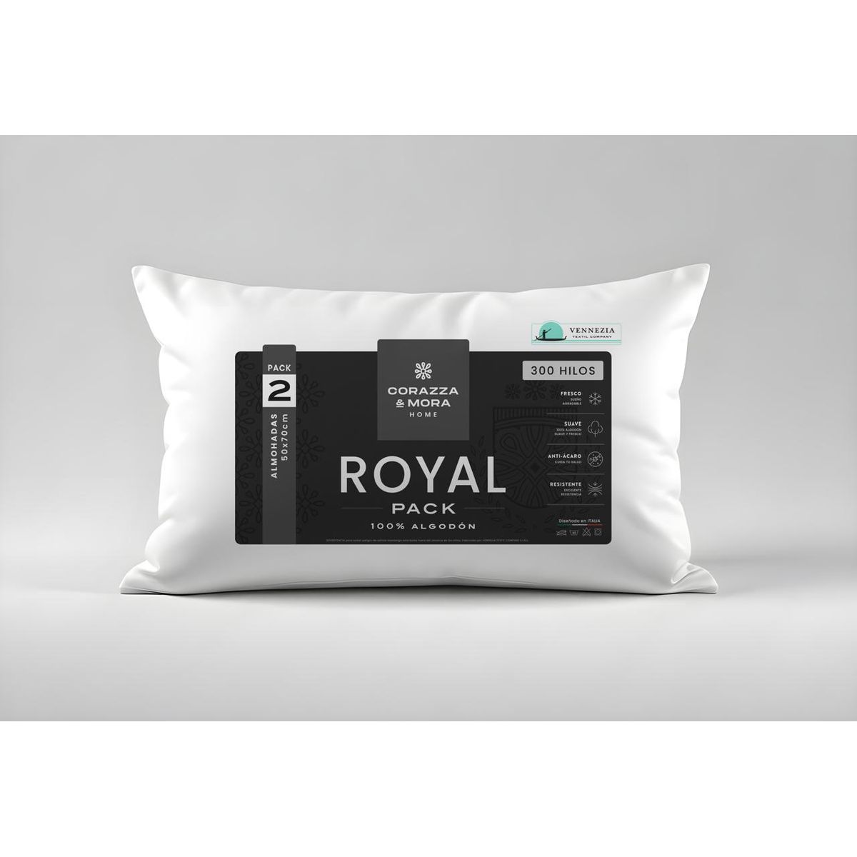VENECIA - ALMOHADA ROYAL 50X70  BLANCO 2PLAZAS- QUEEN