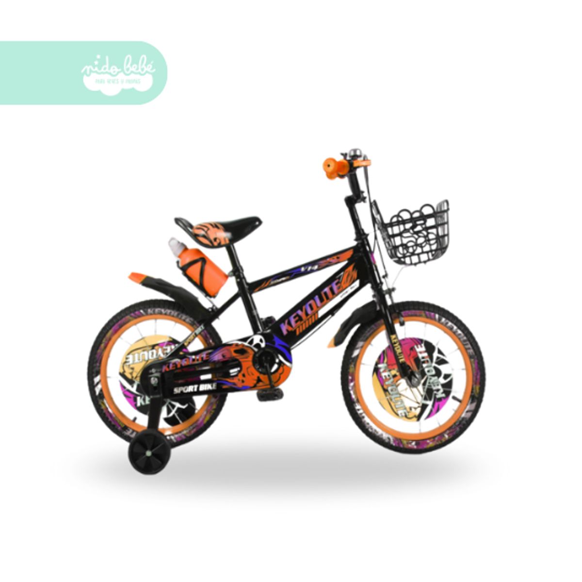 GENERICO - Bicicleta infantill aro 16 para niño evolute color naranja