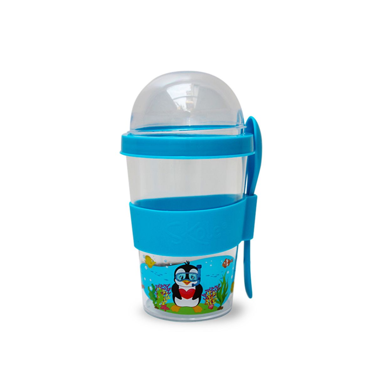 GENERICO - Pack de 3 Vasos Yogureros - Skole (Rojo, Celeste y Marrón)