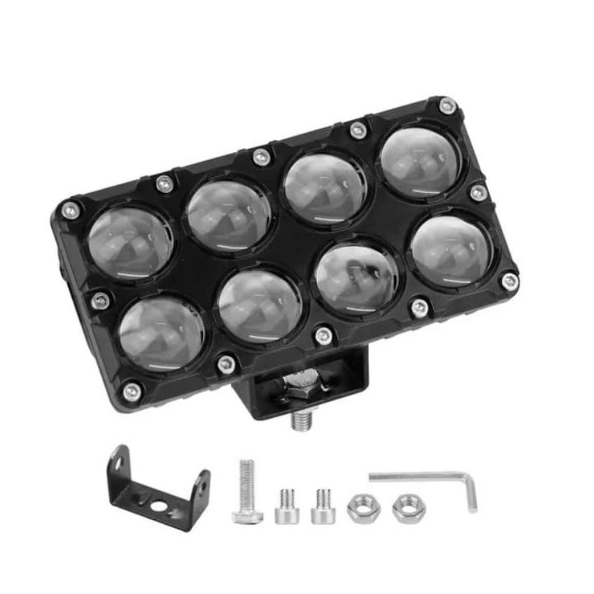 GENERICO - Faro Auxiliar Led Lupa dual amarillo y blanco luz fijo-flash