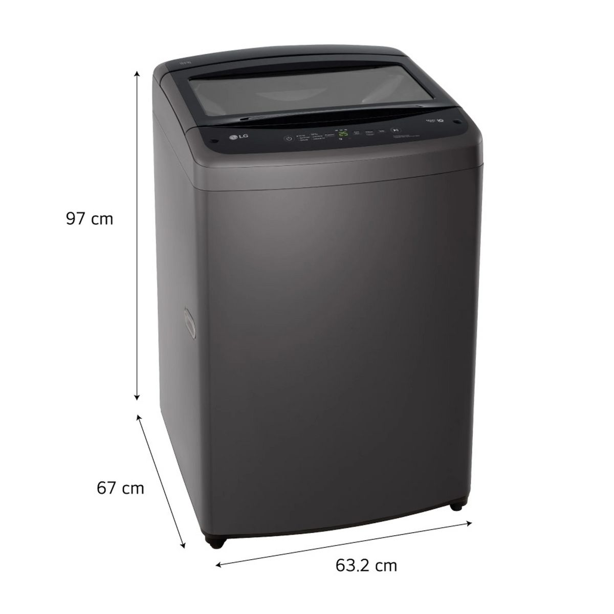 LG - Lavadora LG 19 Kilos Carga Superior Turbo Drum Negro Claro WT19BVTB