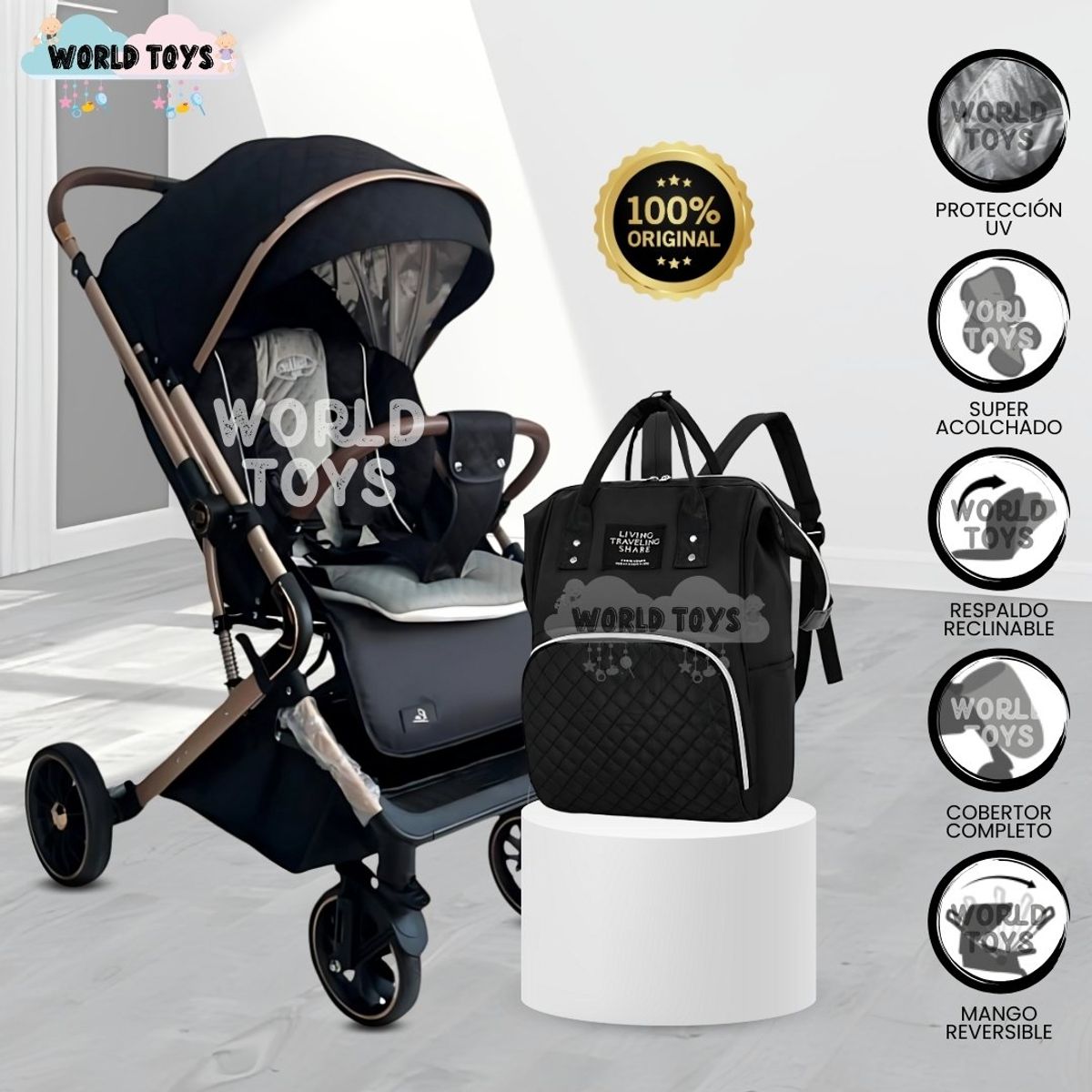 BABY - Coche de Paseo Maleta «RADINK PALENT» Edición Limitada Black