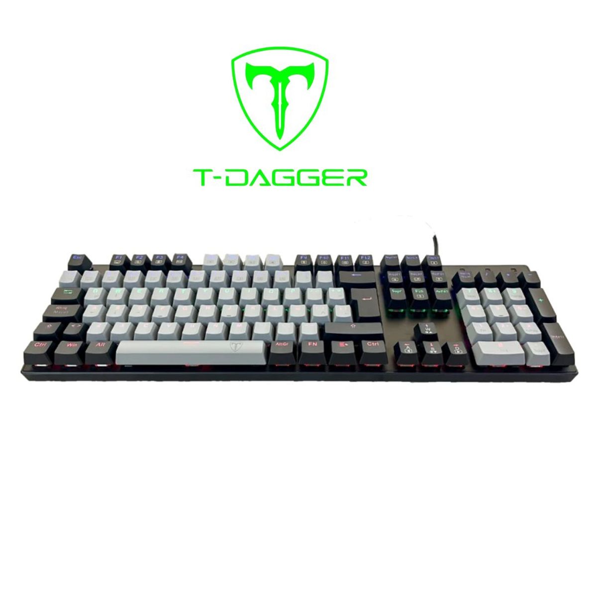 T-DAGGER - Teclado T-Dagger NAXOS Rainbow Spanish T-TGK310-GW-SP GREY
