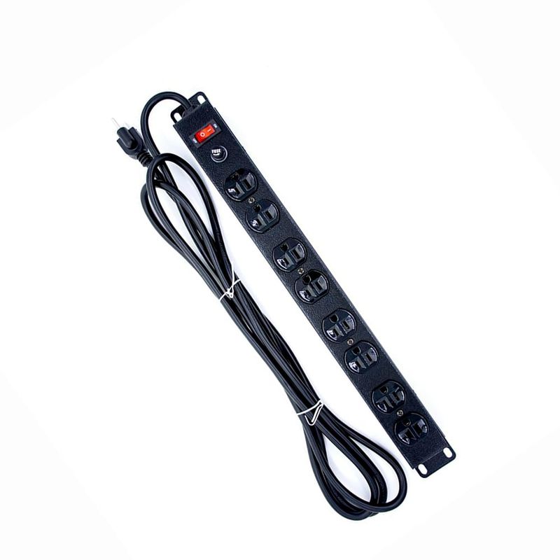 OPALUX - REGLETA de ENERGIA 8 tomas - PDU RACKEABLE METAL- cordon 2 metros