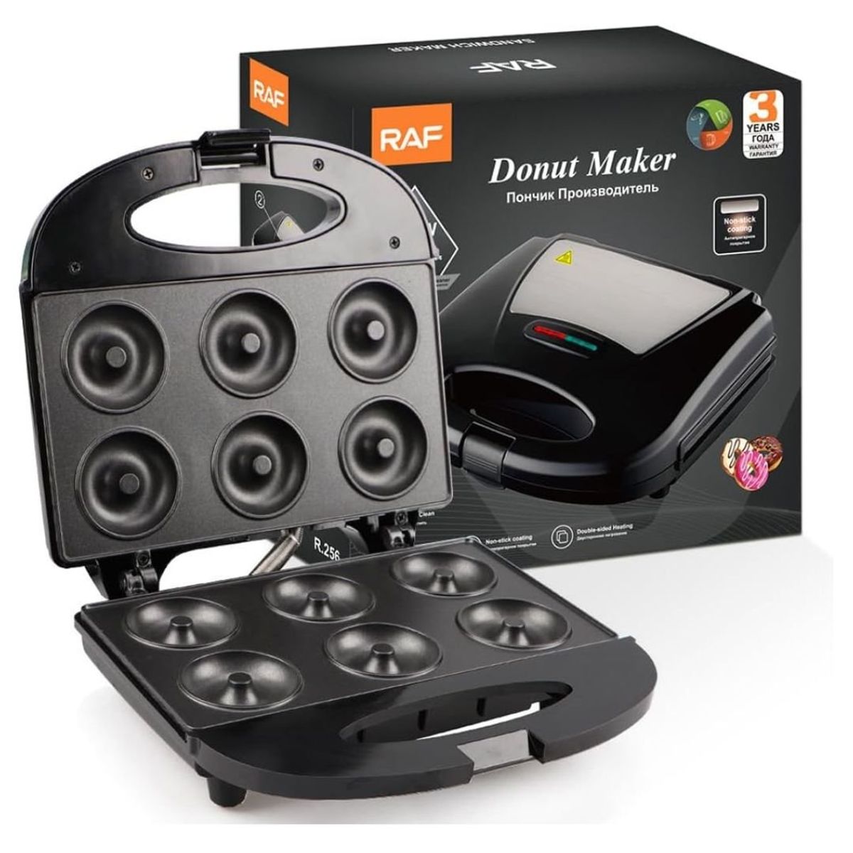 GENERICO - Mini Donas Donut Maker, 6 Rosquillas RAF 588 - RAF