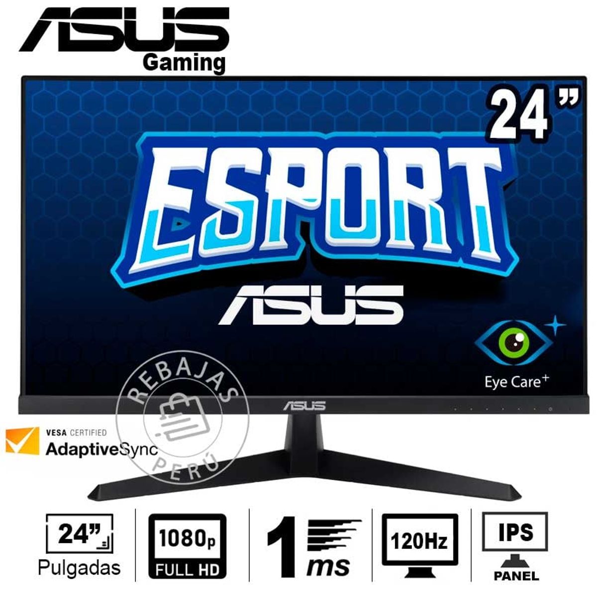 ASUS - Monitor ASUS VY249HGR 24 FHD IPS 120Hz Eye Care Adaptive Sync