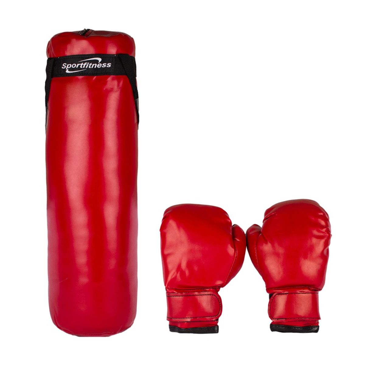 SPORT FITNESS - Saco de boxeo para niños con guantes - Rojo