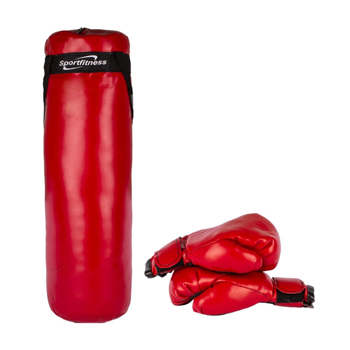 SPORT FITNESS - Saco de boxeo para niños con guantes - Rojo