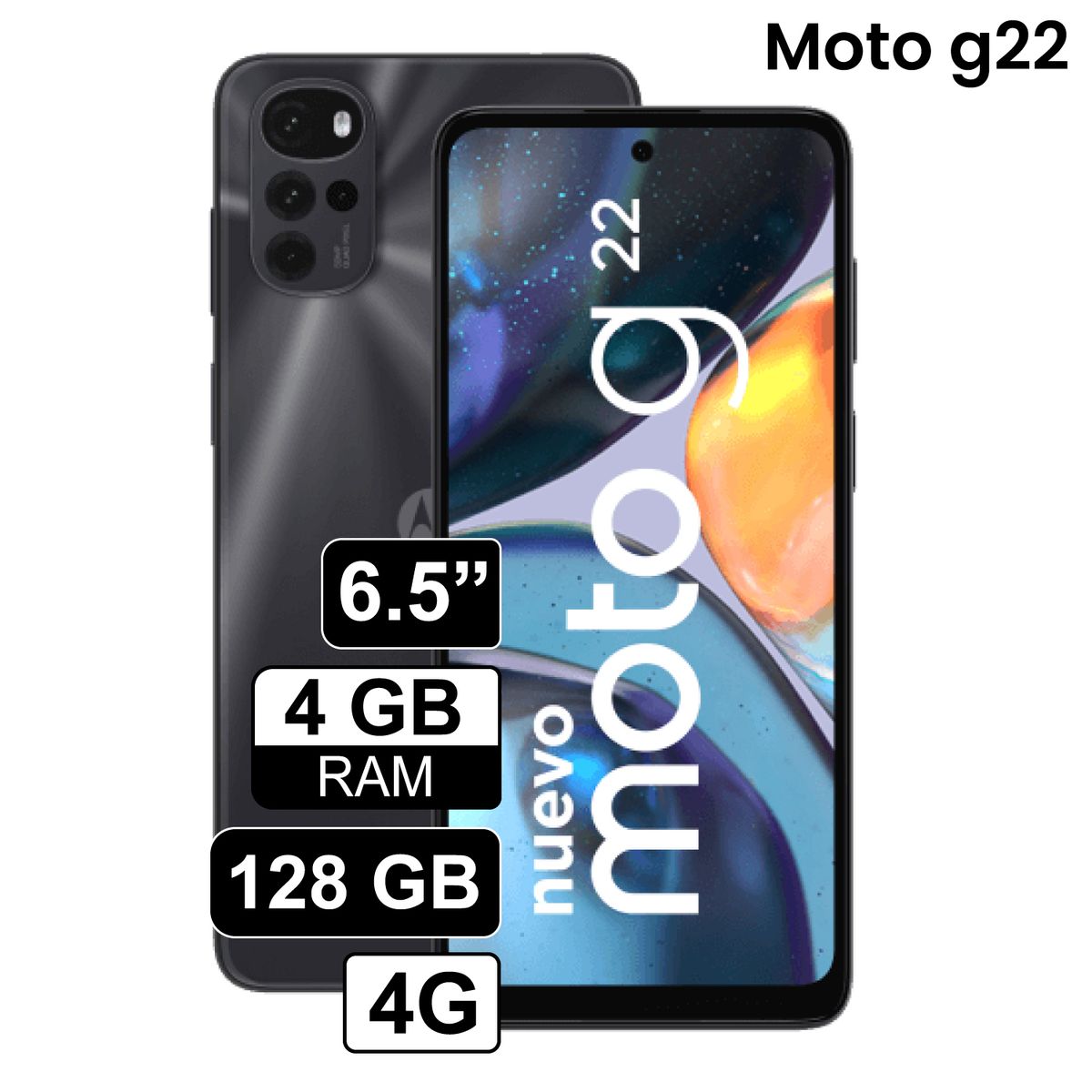 MOTOROLA - Celular Motorola G22 65 4GB RAM 128GB Negro