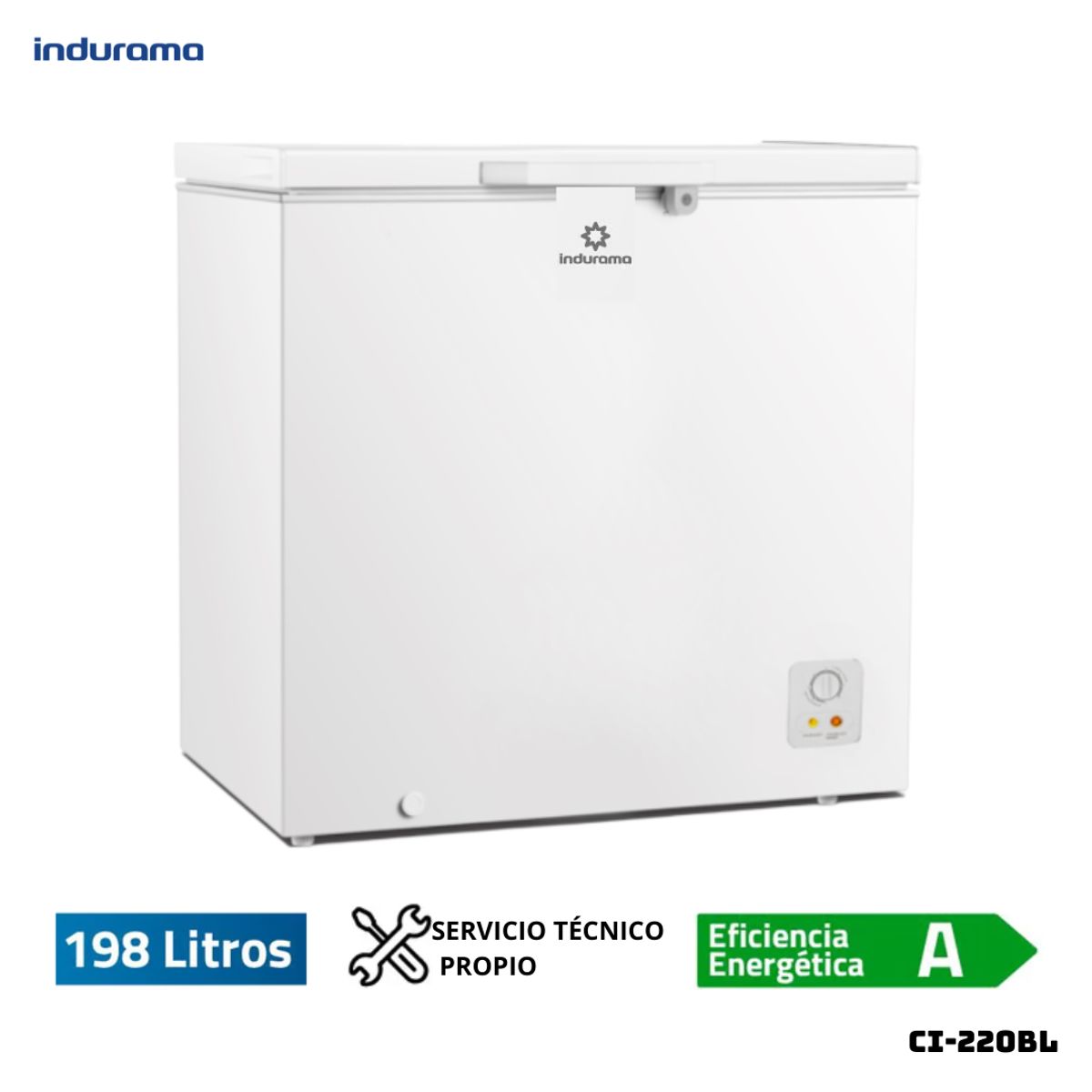 INDURAMA - CONGELADORA INDURAMA 198 L BLANCO CROMA - CI-220BL
