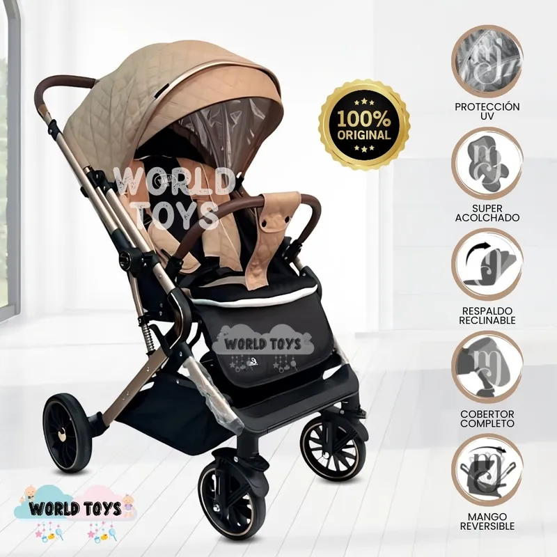 BABY - Coche Maleta con Mango Reversible «RYDINK» Beige