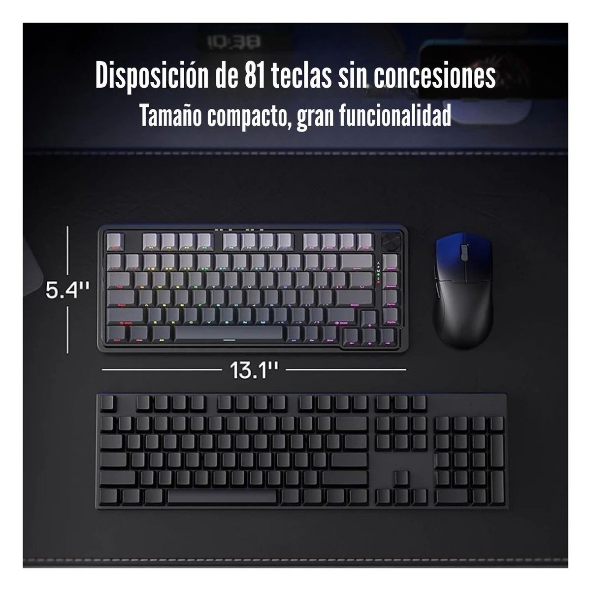 REDRAGON - Redragon - Teclado Ucal Pro K673 75% RGB Wireless Black