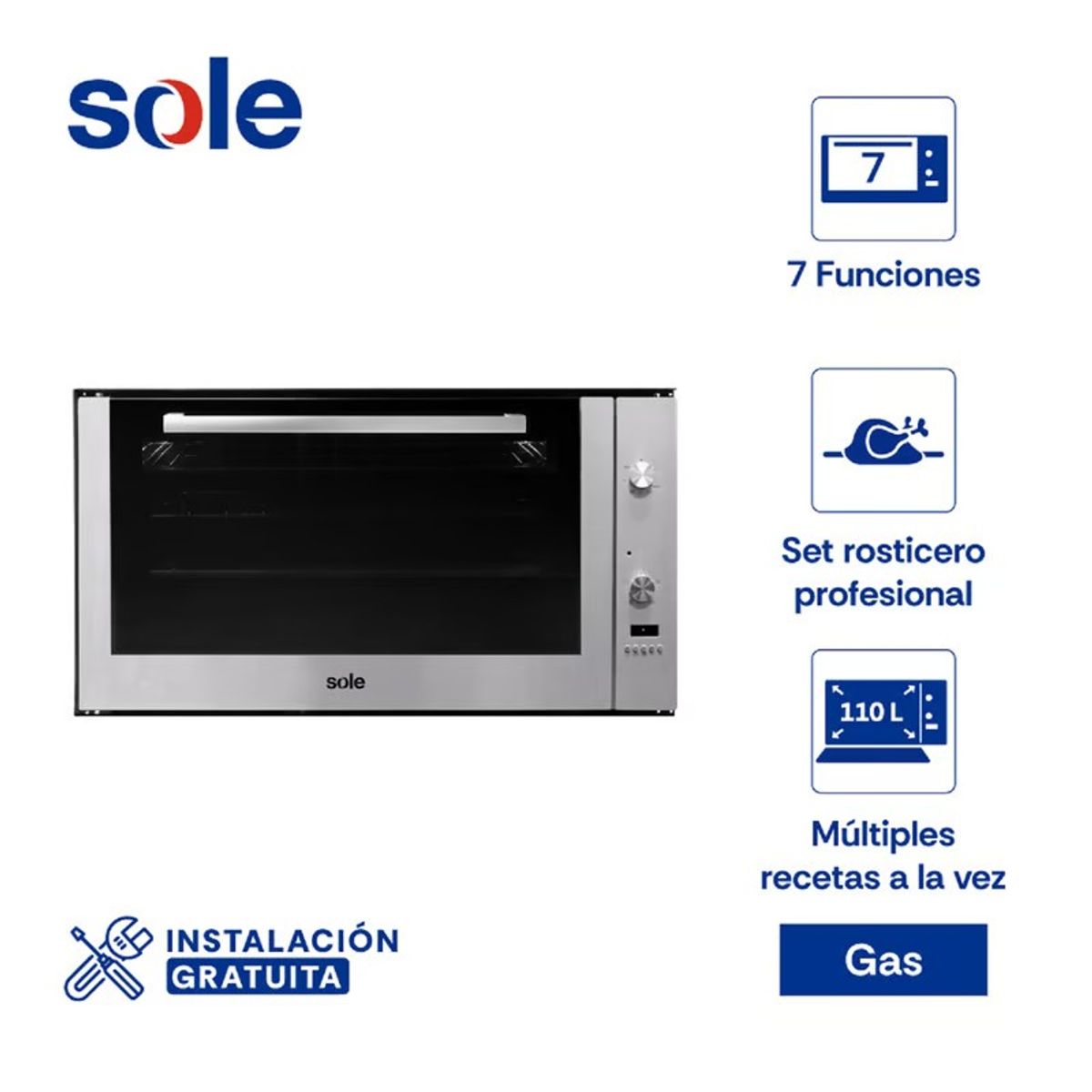 SOLE - Horno Empotrable Sole Full Touch Glp 110L