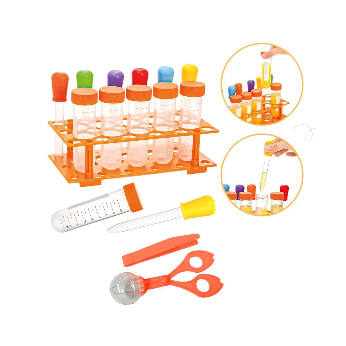 GENERICO - Juguete Científico Tubos de Ensayo con Soporte para Niños