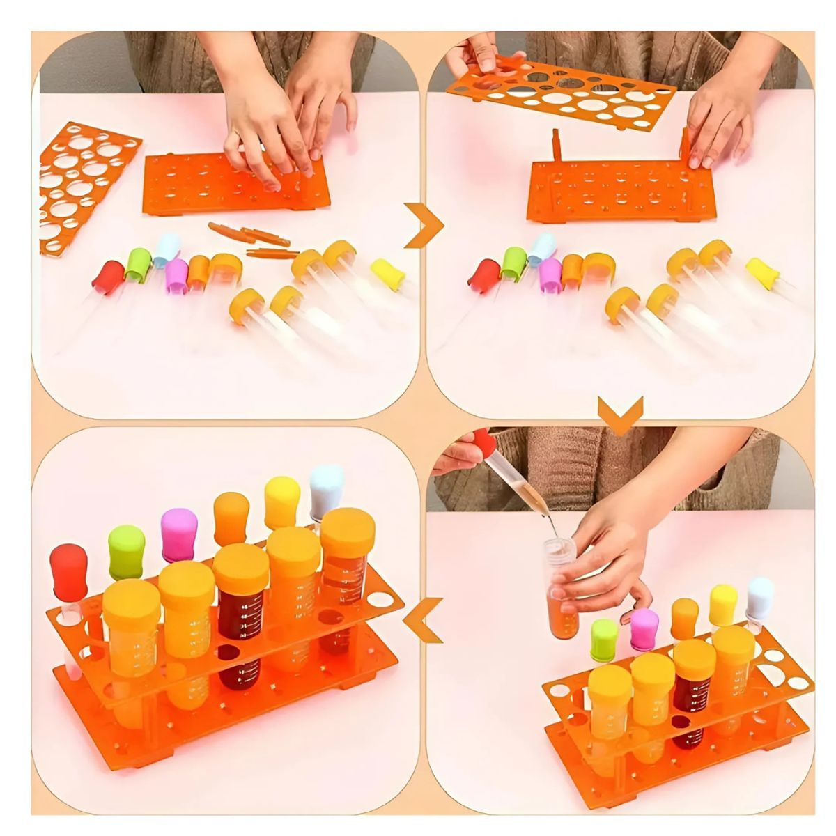 GENERICO - Juguete Científico Tubos de Ensayo con Soporte para Niños