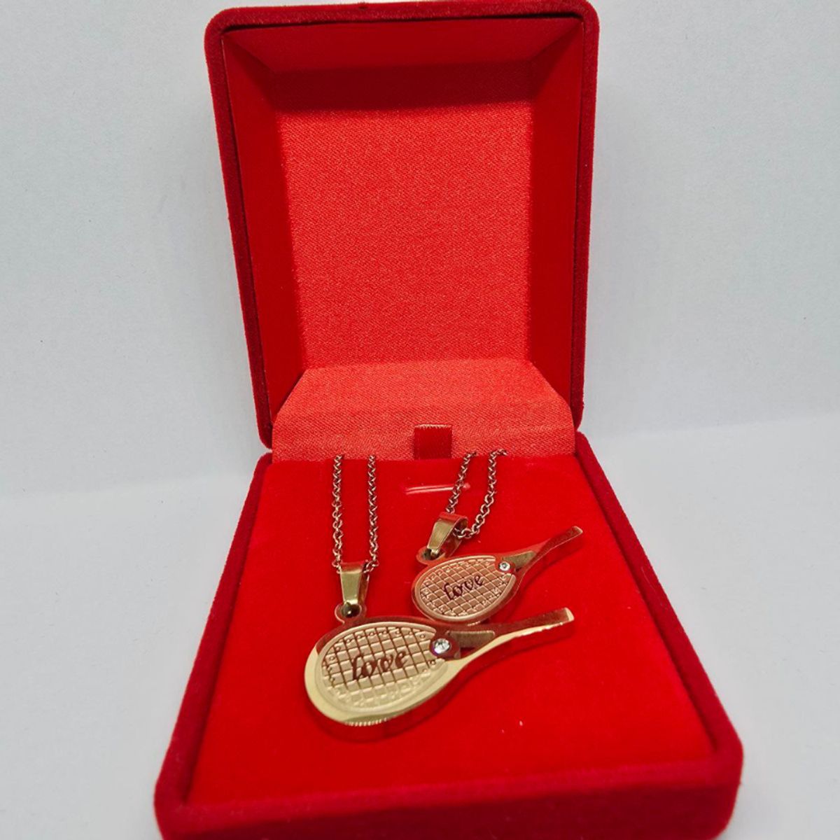 GENERICO - Amor en Cada Juego  Collares de Pareja Raquetas LOVE