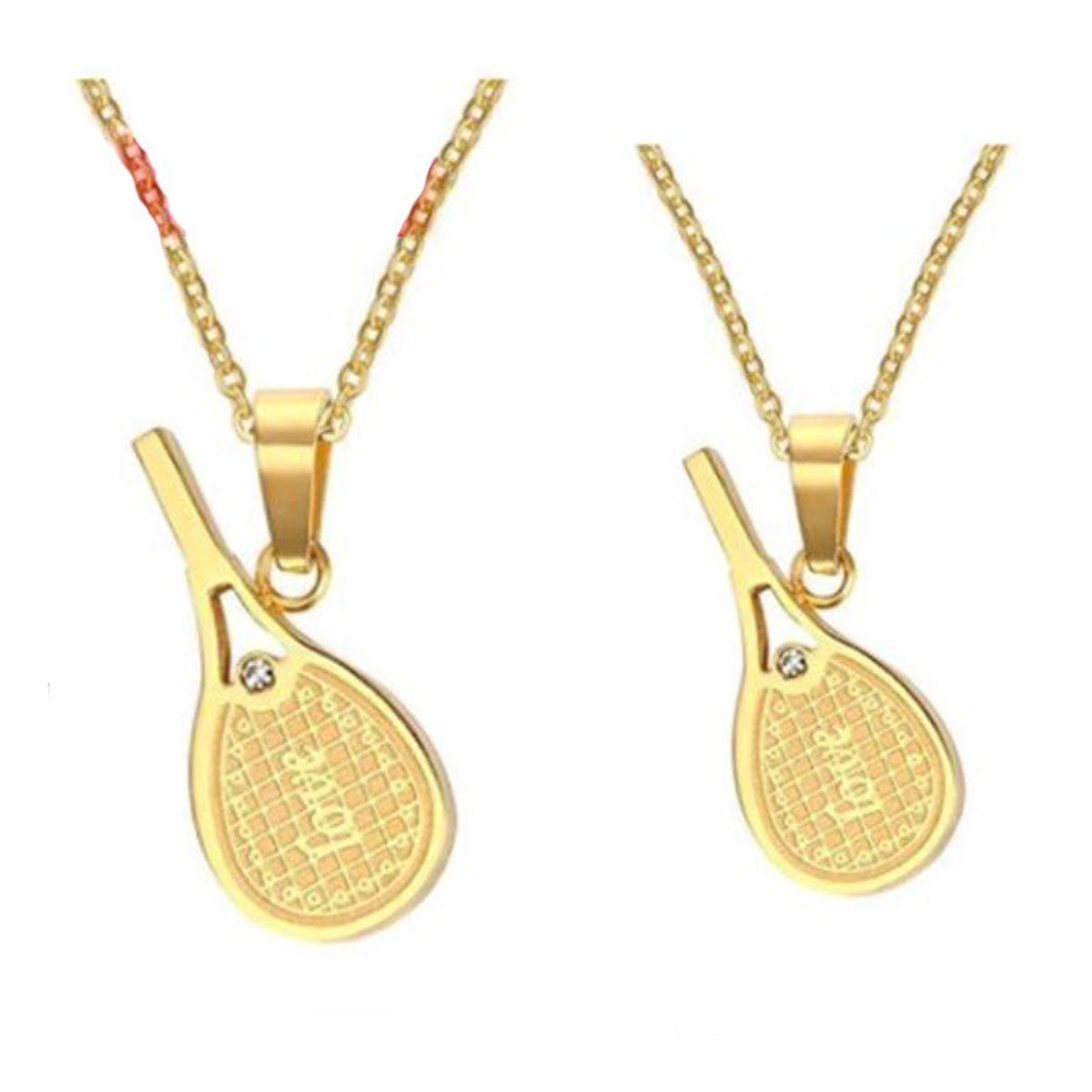 GENERICO - Amor en Cada Juego  Collares de Pareja Raquetas LOVE