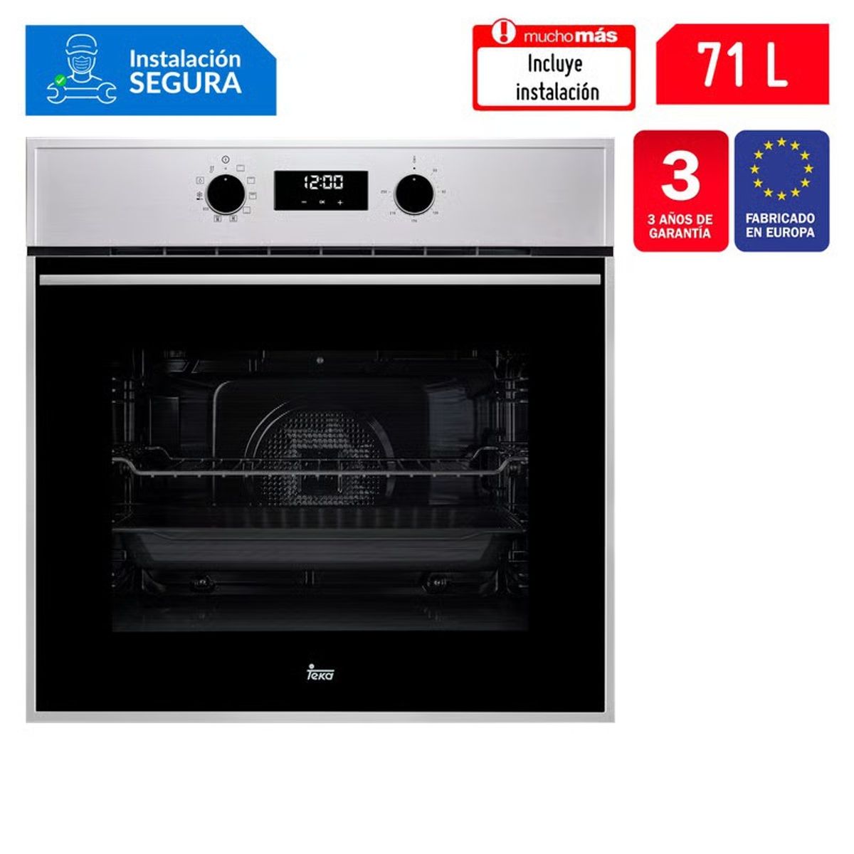 TEKA - Horno Empotrable Teka Eléctrico 71L HSB 635 SS Plateado