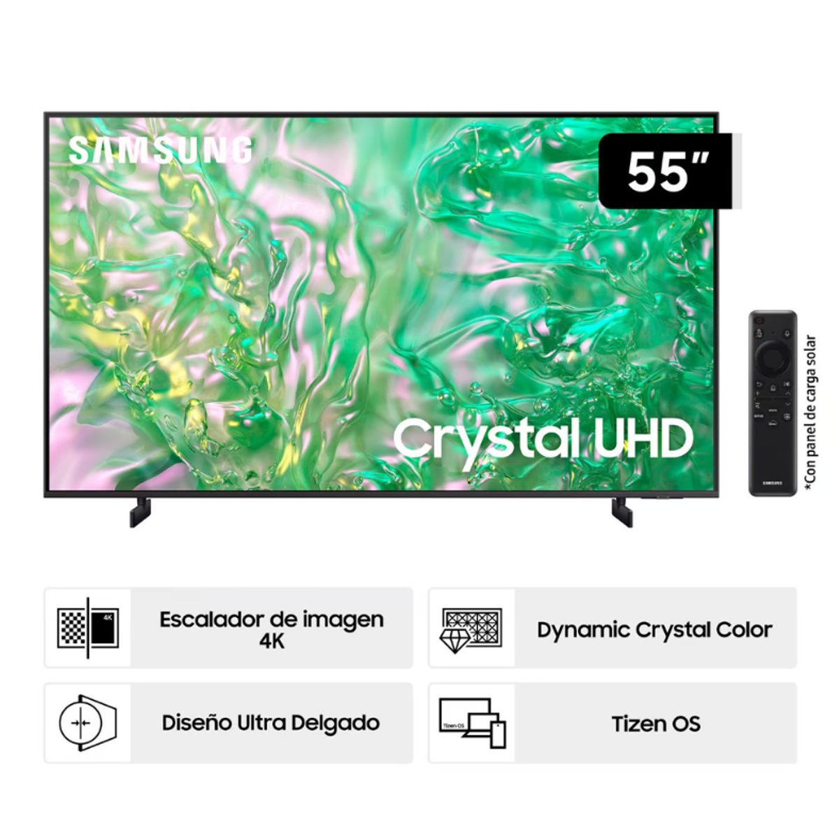 SAMSUNG - Televisor 55 SAMSUNG Crystal UHD UN55DU8000GXPE 4K Tizen OS Smart TV